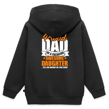 father daughter - Kids Premium Organic Zip-up Hoodie - black - Back - AI Model Kid Male (0cm)
