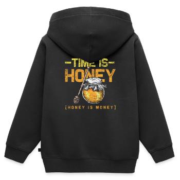 Biene - Kinder Premium Organic Zip Hoodie - Schwarz - Hinten - AI Model Kid Male (0cm)