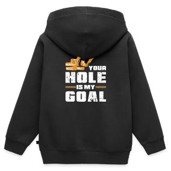 Bagger Schaufel - Kinder Premium Organic Zip Hoodie - Schwarz - Hinten - AI Model Kid Male (0cm)