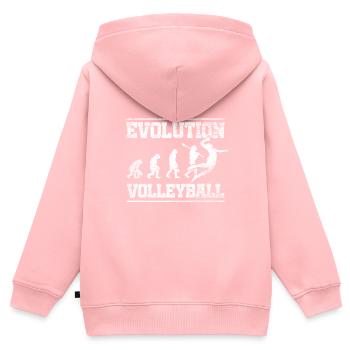 Evolution Volleyball - Kinder Premium Organic Zip Hoodie - Rosa - Hinten - AI Model Kid Female (0cm)