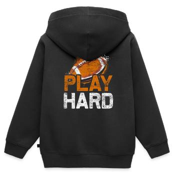 American football sport - Kids Premium Organic Zip-up Hoodie - black - Back - AI Model Kid Male (0cm)