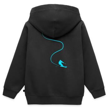 Piste de ski - Sweat Premium à capuche zippé enfant bio - noir - Dos - AI Model Kid Male (0cm)