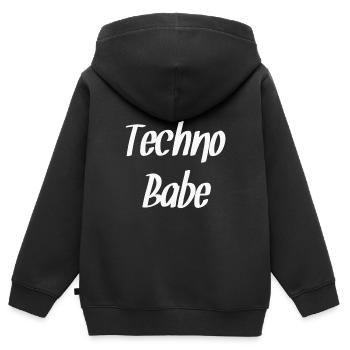 Techno - Kids Premium Organic Zip-up Hoodie - black - Back - AI Model Kid Male (0cm)