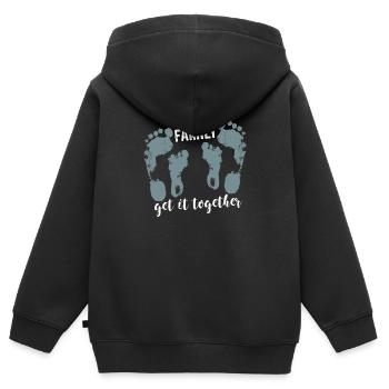Familie - Kinder Premium Organic Zip Hoodie - Schwarz - Hinten - AI Model Kid Male (0cm)