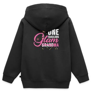 Oma Stil - Kinder Premium Organic Zip Hoodie - Schwarz - Hinten - AI Model Kid Male (0cm)