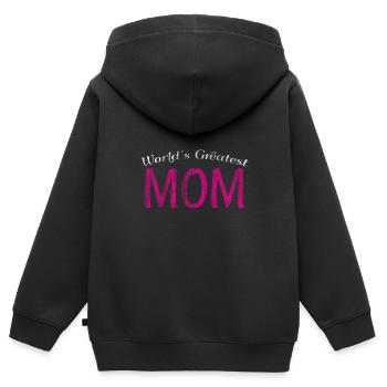 Mutter - Kinder Premium Organic Zip Hoodie - Schwarz - Hinten - AI Model Kid Male (0cm)