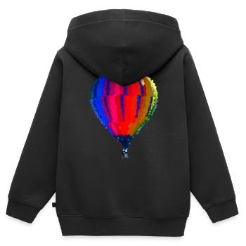 Ballon - Kinder Premium Organic Zip Hoodie - Schwarz - Hinten - AI Model Kid Male (0cm)