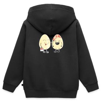 Ostern - Kinder Premium Organic Zip Hoodie - Schwarz - Hinten - AI Model Kid Male (0cm)