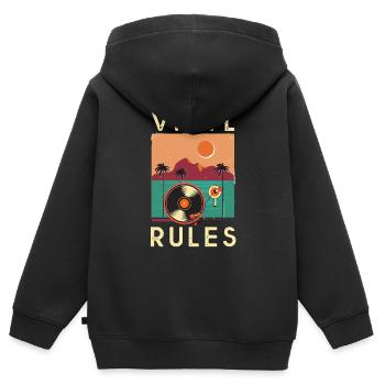 Vinyl Dj Musik Sound Disco Sommer Geschenk Hip Hop - Kinder Premium Organic Zip Hoodie - Schwarz - Hinten - AI Model Kid Male (0cm)