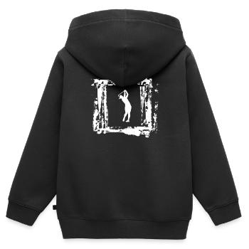Golf Ball Golfer Golfen Club - Kinder Premium Organic Zip Hoodie - Schwarz - Hinten - AI Model Kid Male (0cm)