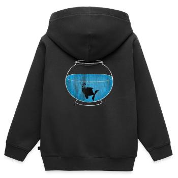 Aquarium - Kinder Premium Organic Zip Hoodie - Schwarz - Hinten - AI Model Kid Male (0cm)