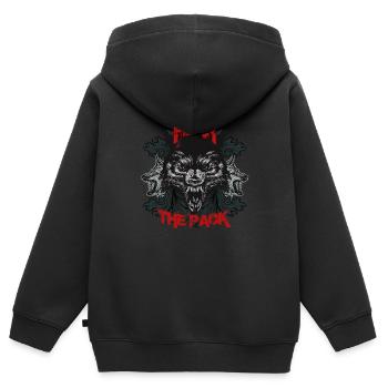 Angst vor dem Rudel - Kinder Premium Organic Zip Hoodie - Schwarz - Hinten - AI Model Kid Male (0cm)
