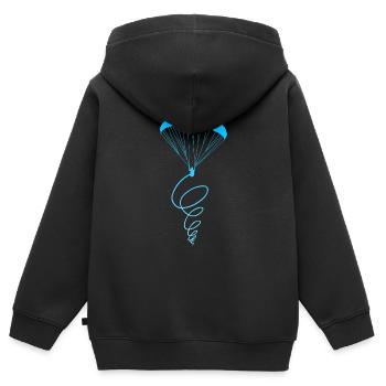 Vent de parapente - Sweat Premium à capuche zippé enfant bio - noir - Dos - AI Model Kid Male (0cm)