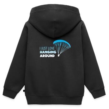 Paragliding - Kinder Premium Organic Zip Hoodie - Schwarz - Hinten - AI Model Kid Male (0cm)