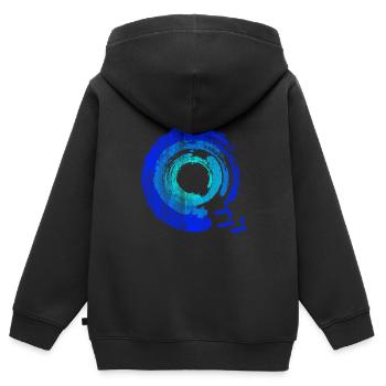 SUP - Kinder Premium Organic Zip Hoodie - Schwarz - Hinten - AI Model Kid Male (0cm)