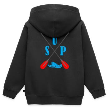 Stand Up Paddle Paddle - Kids Premium Organic Zip-up Hoodie - black - Back - AI Model Kid Male (0cm)