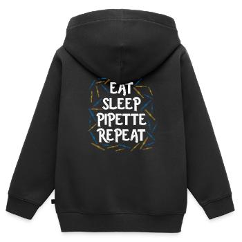 Recherche en biologie - Sweat Premium à capuche zippé enfant bio - noir - Dos - AI Model Kid Male (0cm)