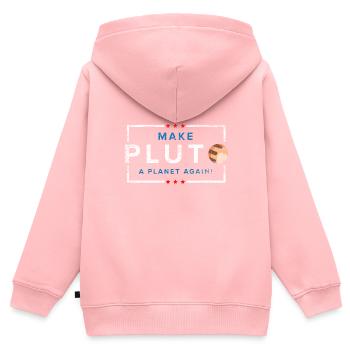 Planet Pluto - Kinder Premium Organic Zip Hoodie - Rosa - Hinten - AI Model Kid Female (0cm)