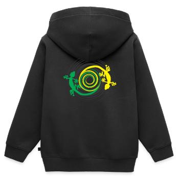 gecko - Sweat Premium à capuche zippé enfant bio - noir - Dos - AI Model Kid Male (0cm)