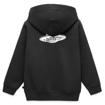Science fiction vaisseau spatial - Sweat Premium à capuche zippé enfant bio - noir - Dos - AI Model Kid Male (0cm)