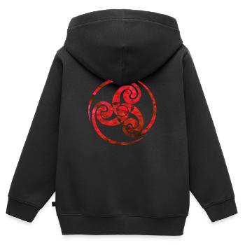 Celtic Knot Red - Kids Premium Organic Zip-up Hoodie - black - Back - AI Model Kid Male (0cm)