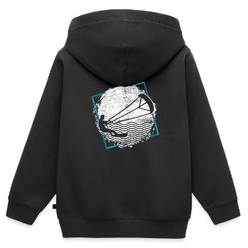 Kitesurfen Sportler - Kinder Premium Organic Zip Hoodie - Schwarz - Hinten - AI Model Kid Male (0cm)
