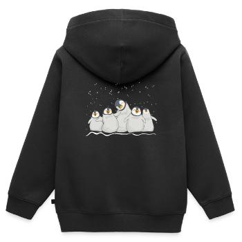 Penguin community - Kids Premium Organic Zip-up Hoodie - black - Back - AI Model Kid Male (0cm)
