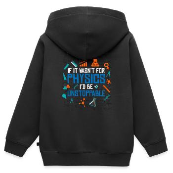 physique - Sweat Premium à capuche zippé enfant bio - noir - Dos - AI Model Kid Male (0cm)
