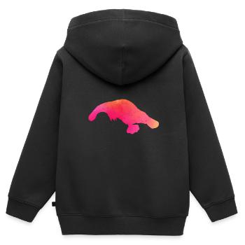 Schnabeltier - Kinder Premium Organic Zip Hoodie - Schwarz - Hinten - AI Model Kid Male (0cm)