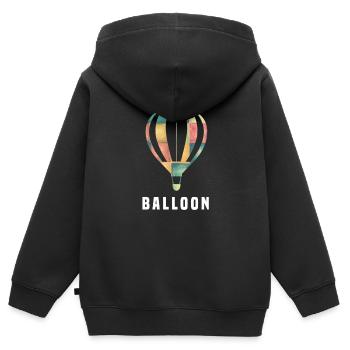 Montgolfière - Sweat Premium à capuche zippé enfant bio - noir - Dos - AI Model Kid Male (0cm)