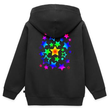 Bunter Sternenhimmel Hypnotisch Festival Geschenk - Kinder Premium Organic Zip Hoodie - Schwarz - Hinten - AI Model Kid Male (0cm)