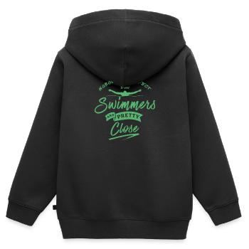 Schwimmen Schwimmen Schwimmen Schwimmen - Kinder Premium Organic Zip Hoodie - Schwarz - Hinten - AI Model Kid Male (0cm)