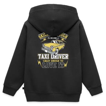Compétences de chauffeur de taxi - Sweat Premium à capuche zippé enfant bio - noir - Dos - AI Model Kid Male (0cm)