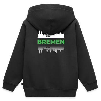 Bremen Grün Bundesland Deutsche Städte Ort Reise - Kinder Premium Organic Zip Hoodie - Schwarz - Hinten - AI Model Kid Male (0cm)