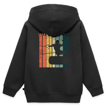 Wakeboard Stunts - Kinder Premium Organic Zip Hoodie - Schwarz - Hinten - AI Model Kid Male (0cm)