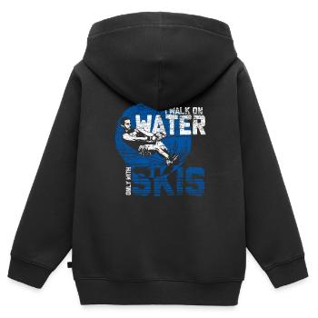 Wasserski - Kinder Premium Organic Zip Hoodie - Schwarz - Hinten - AI Model Kid Male (0cm)