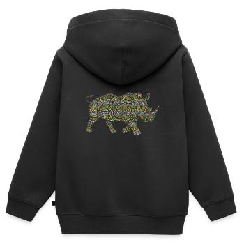 Nashorn Kultur - Kinder Premium Organic Zip Hoodie - Schwarz - Hinten - AI Model Kid Male (0cm)