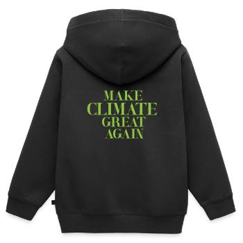 Climate Change Climate - Kids Premium Organic Zip-up Hoodie - black - Back - AI Model Kid Male (0cm)