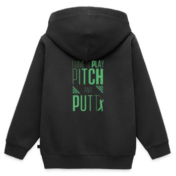 Pitching Pitch et Putt Pitch & Putt Golf Putter - Sweat Premium à capuche zippé enfant bio - noir - Dos - AI Model Kid Male (0cm)