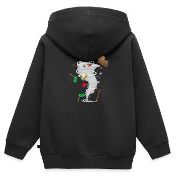 Tornade impressionnante et Storm Chaser, conditions météorologiques extrêmes - Sweat Premium à capuche zippé enfant bio - noir - Dos - AI Model Kid Male (0cm)