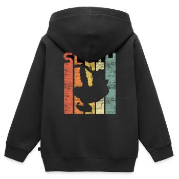 Faultier Mittelamerika Regenwald - Kinder Premium Organic Zip Hoodie - Schwarz - Hinten - AI Model Kid Male (0cm)
