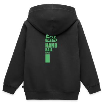 Handballer Handballer Handballer Handballer - Kinder Premium Organic Zip Hoodie - Schwarz - Hinten - AI Model Kid Male (0cm)
