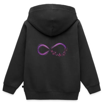 Schmetterlinge Unendlichkeit - Kinder Premium Organic Zip Hoodie - Schwarz - Hinten - AI Model Kid Male (0cm)