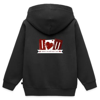 Liebe Partnerschaft Herz Paare Geschenkidee - Kinder Premium Organic Zip Hoodie - Schwarz - Hinten - AI Model Kid Male (0cm)