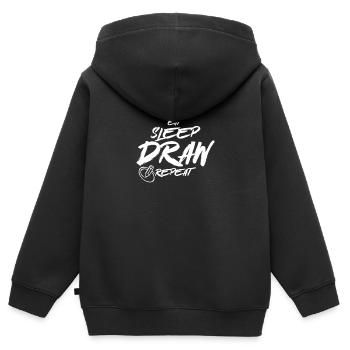 Zeichnerin Zeichnen Malen Maler Zeichner - Kinder Premium Organic Zip Hoodie - Schwarz - Hinten - AI Model Kid Male (0cm)