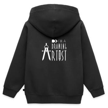 Maler - Kinder Premium Organic Zip Hoodie - Schwarz - Hinten - AI Model Kid Male (0cm)