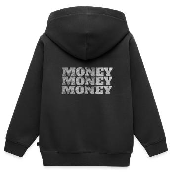 Money Money Money - Kinder Premium Organic Zip Hoodie - Schwarz - Hinten - AI Model Kid Male (0cm)