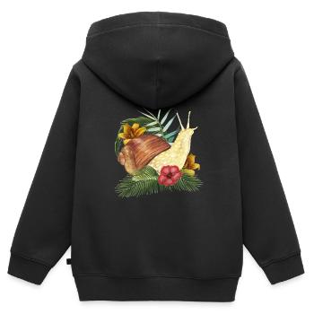 Schnecke Tier - Kinder Premium Organic Zip Hoodie - Schwarz - Hinten - AI Model Kid Male (0cm)