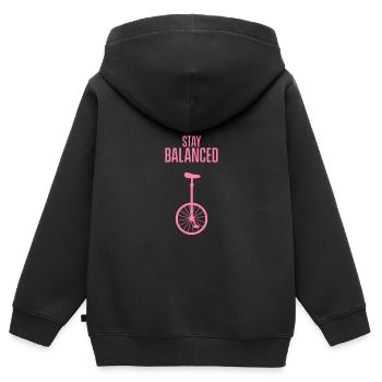 Monocycle monocycle monocycle monocycle Monocycle fille - Sweat Premium à capuche zippé enfant bio - noir - Dos - AI Model Kid Male (0cm)