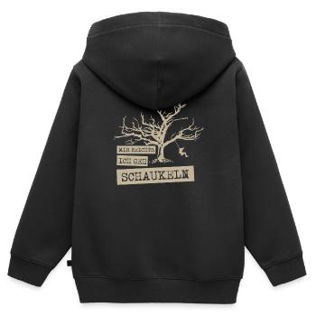 MIR REICHTS ICH GEH SCHAUKELN - Kinder Premium Organic Zip Hoodie - Schwarz - Hinten - AI Model Kid Male (0cm)
